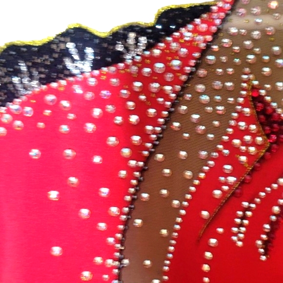 Rhythmic Gymnastics Leotard for Competitions Red size 6 -8 years old - Picture 5 of 14